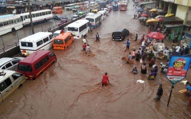 Flooded street in Ghana