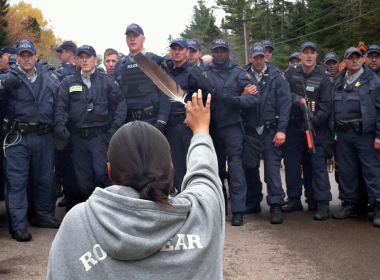 APTN photo of Elsipogtog fracking standoff in New Brunswick.